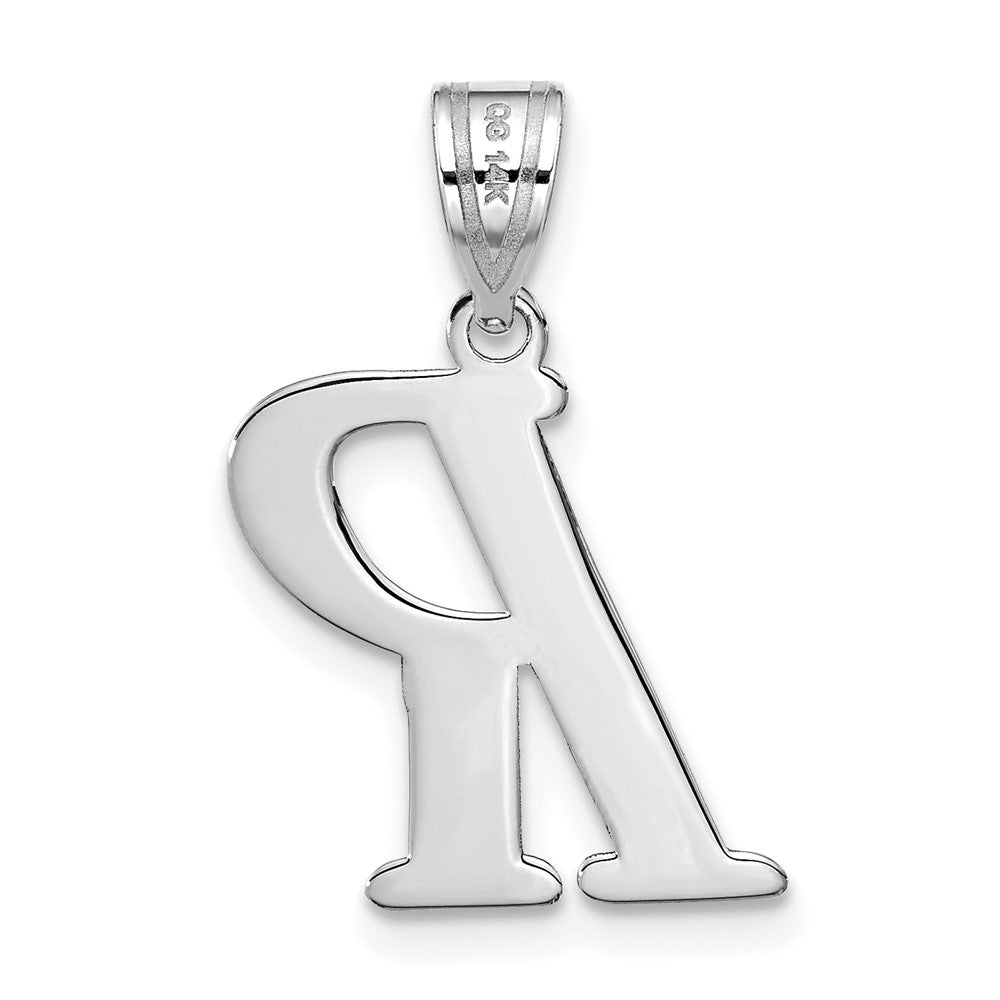 14kw Polished Letter R Initial Pendant