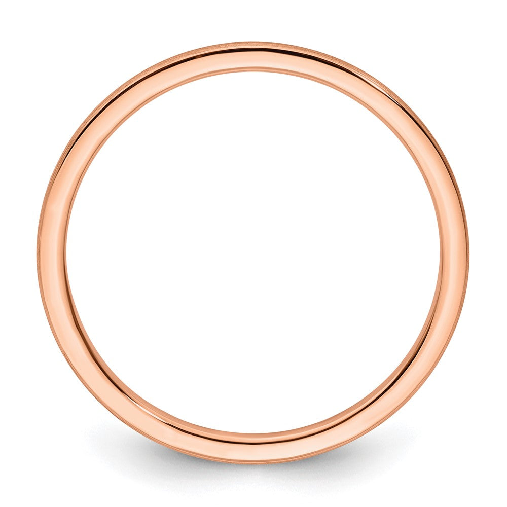 10K Rose Gold 1.2mm Half Round Satin Stackable Band Size 6.5