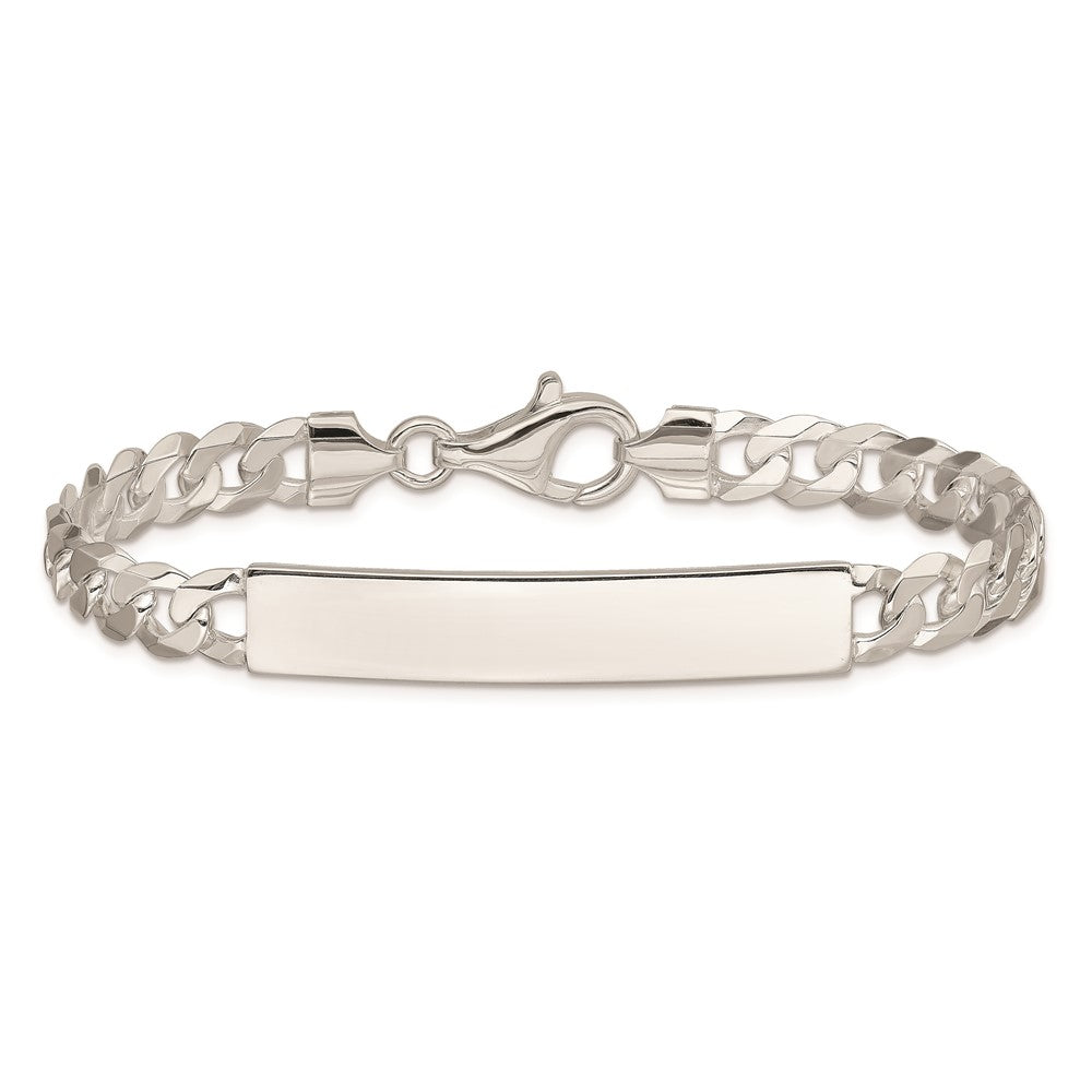 Sterling Silver Curb Link ID Bracelet 7.5 inches
