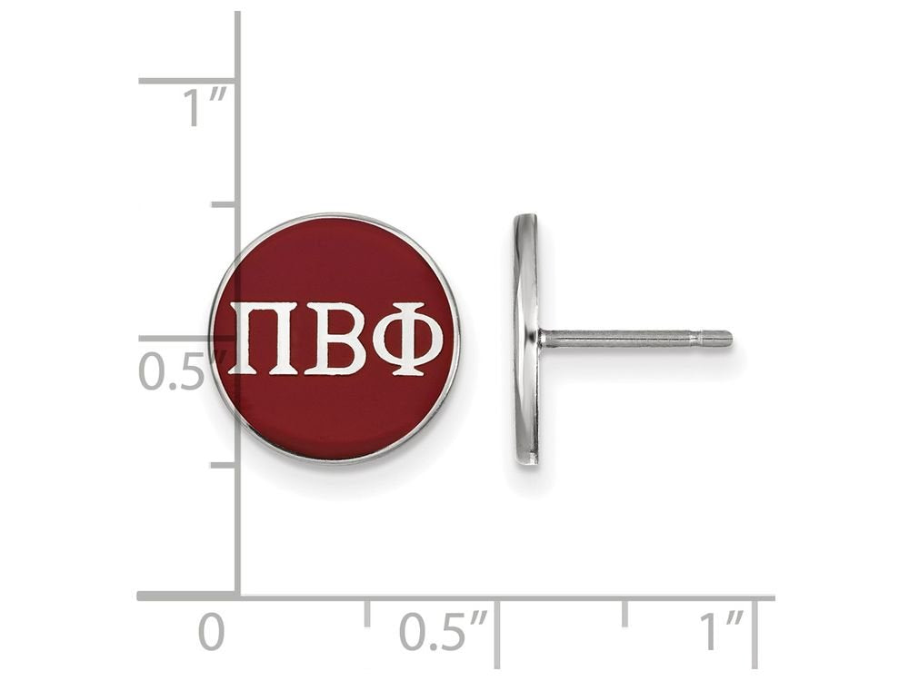 Sterling Silver Official Licensed Greek Sororities Pi Beta Phi (???) Enameled Post Earrings