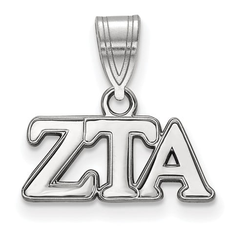 Sterling Silver Official Licensed Greek Sororities Zeta Tau Alpha (ZTA) Medium Pendant