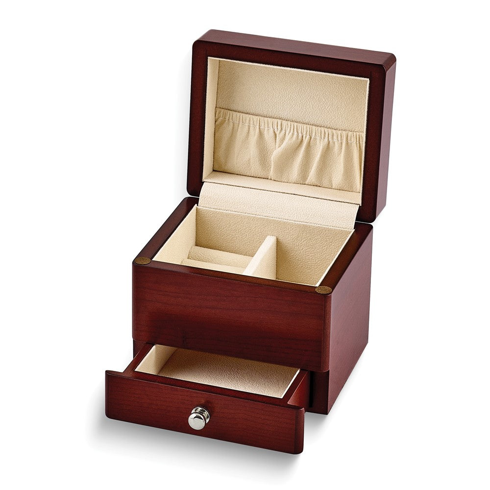 Luxury Gftware Cherry Matte Finish Small Wooden Velour Lining Jewelry Box