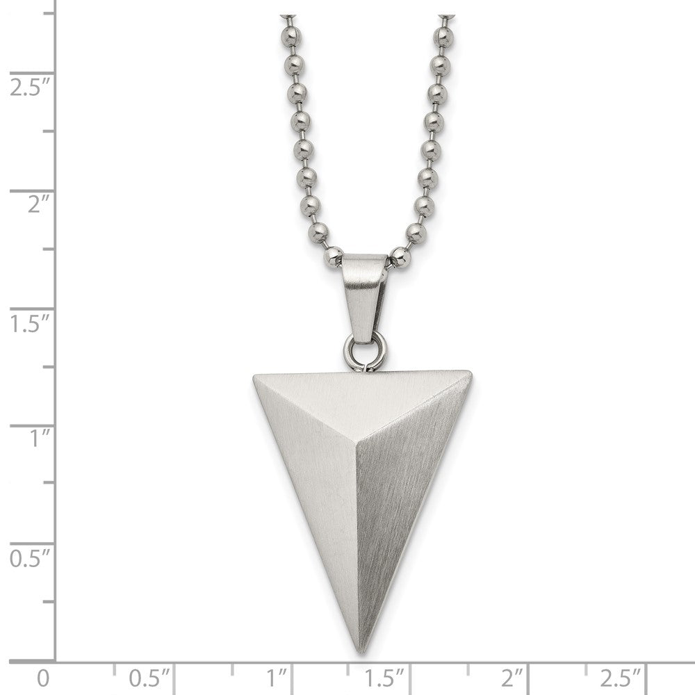 Stainless Steel Brushed Triangle 22in Necklace