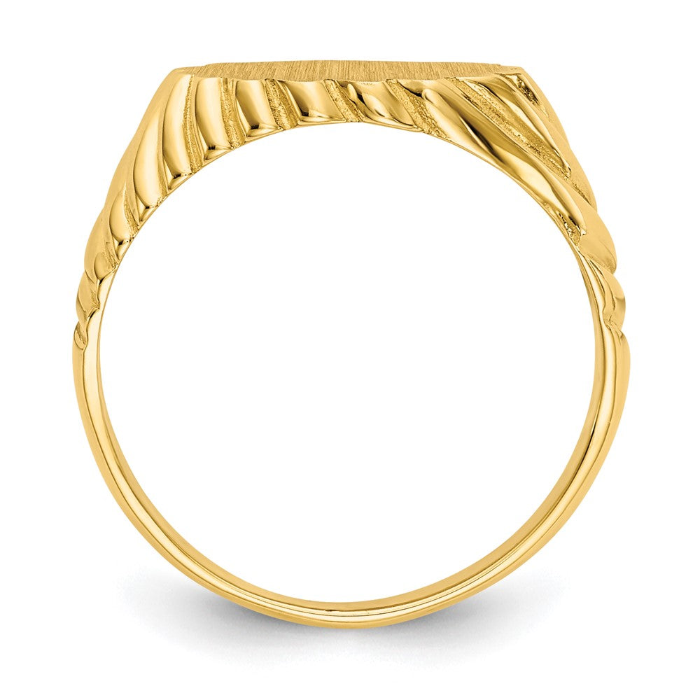 14k 7.5x10.0mm Open Back Signet Ring Size 5