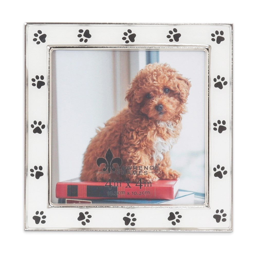 White Paw Print 4x4 Photo Frame
