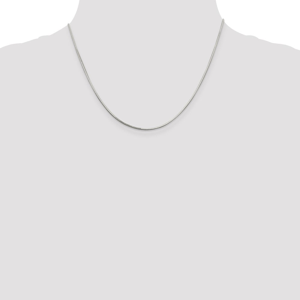 Sterling Silver 1mm Square Snake Chain 18 Inches