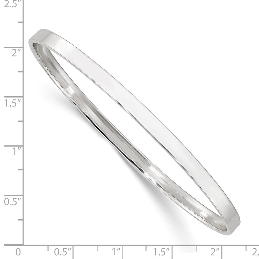 Sterling Silver Polished 4mm Slip-on Bangle 8 inches