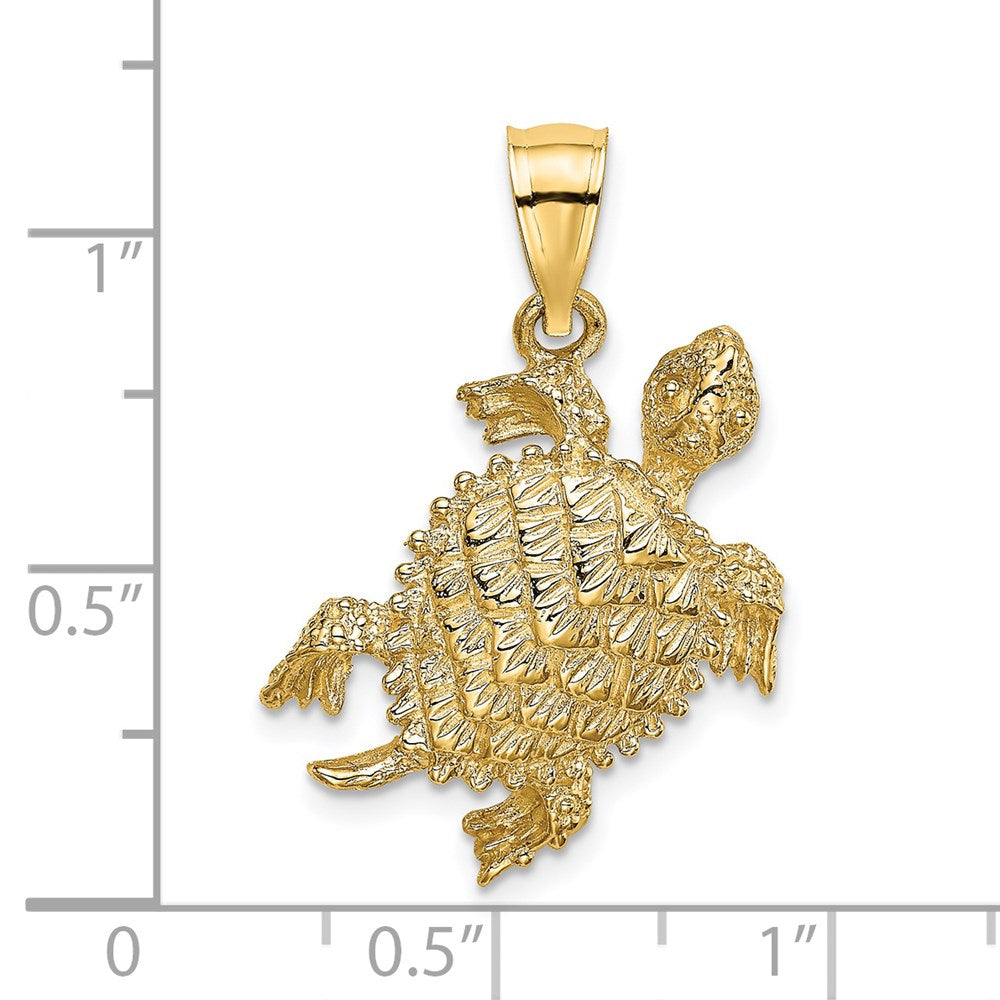 14K Sea Turtle with Tail Charm