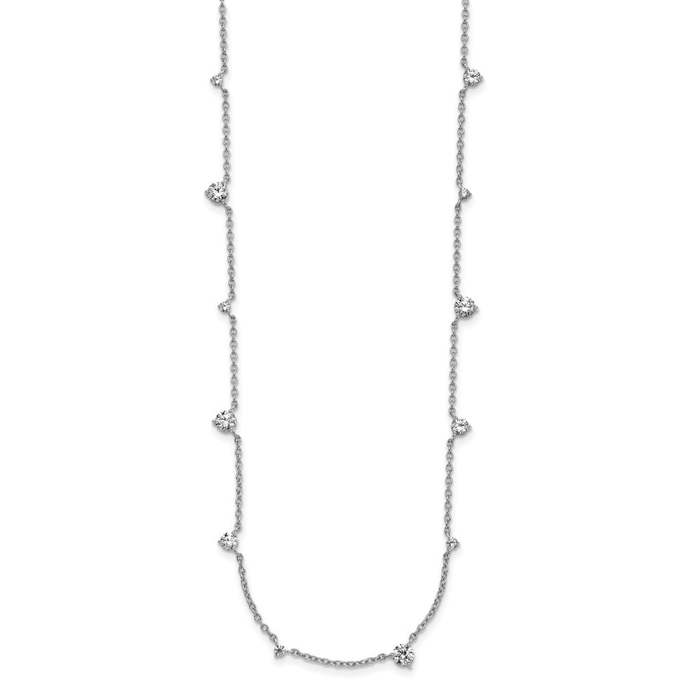 True Origin 14K White Gold 2 1/10 carat Lab Grown Diamond VS+ F+ Complete 10 Station 16 in Necklace