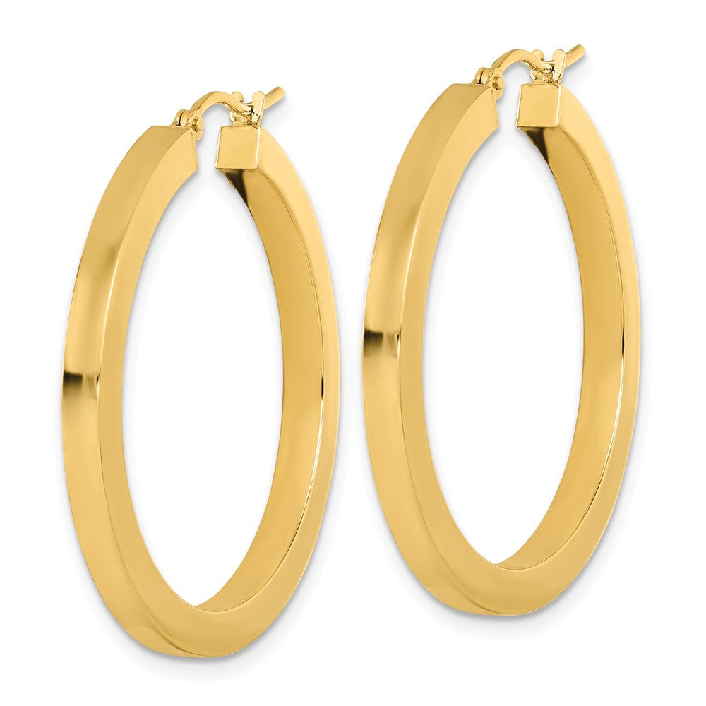 14k 3mm Polished Square Hoop Earrings