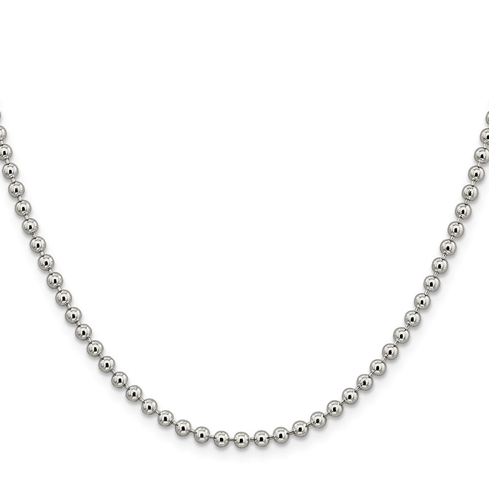 Sterling Silver 3mm Beaded Chain 18 Inches