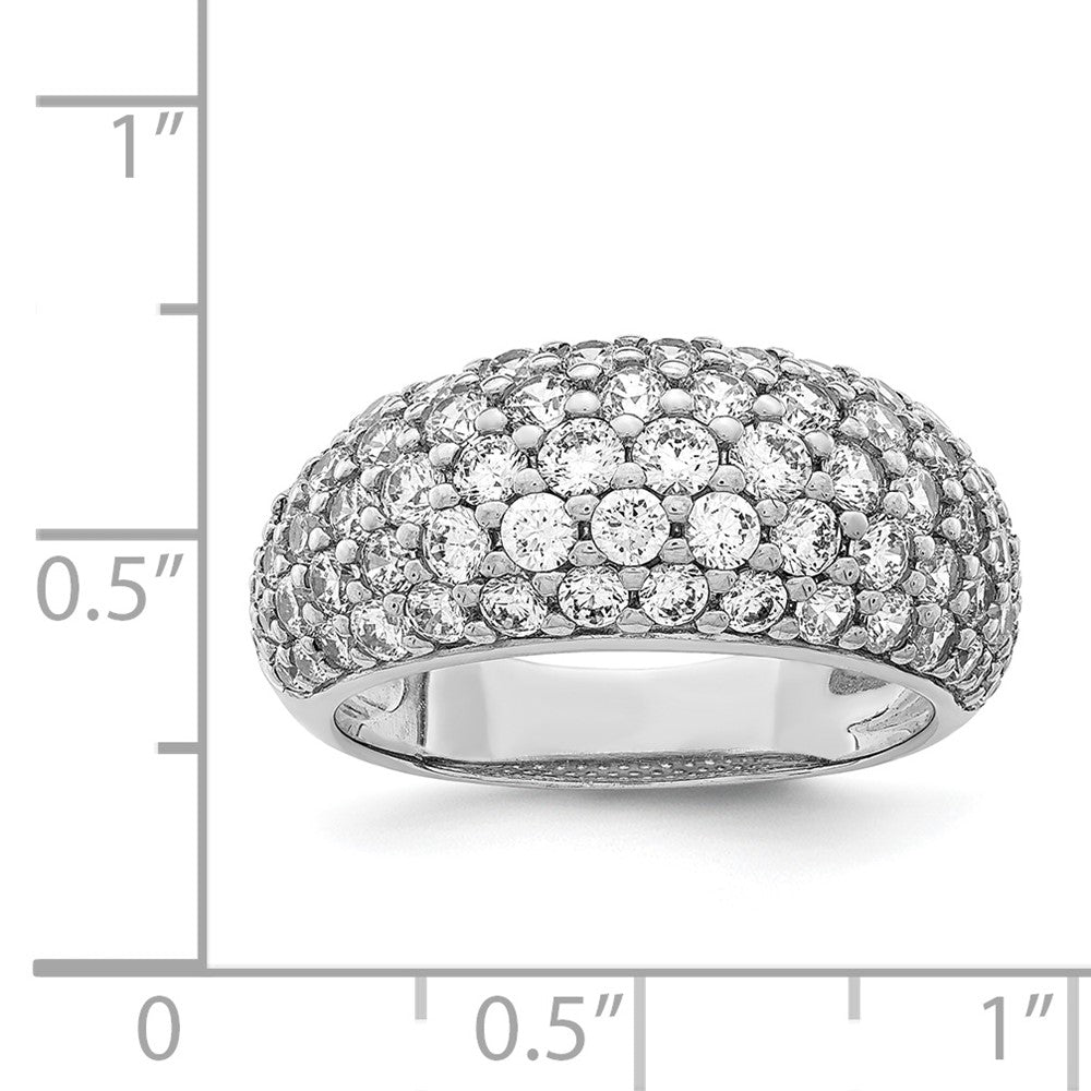 Sterling Silver Rhodium Plated CZ Ring