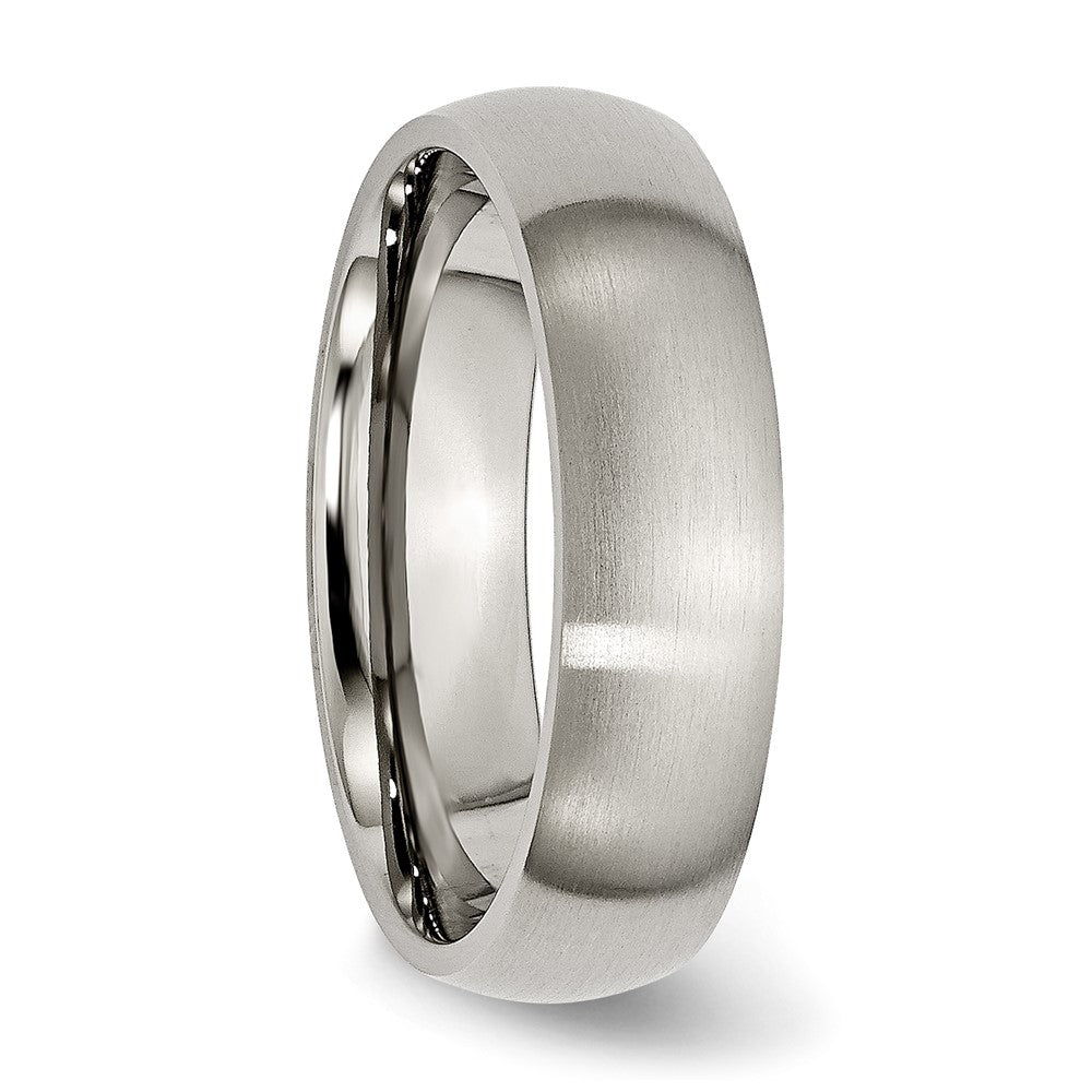 Titanium Brushed 6mm Half Round Band Size - 11.5