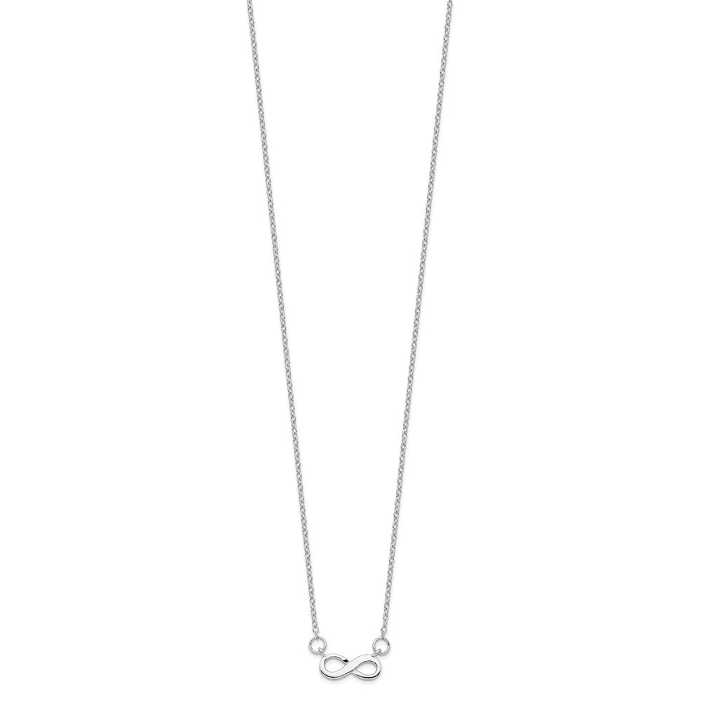 Sterling Silver Rhodium-plated w/ 2in ext. Infinity Necklace 16 Inches