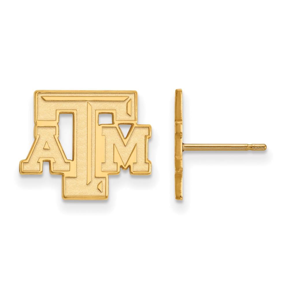 14k Gold Plated Silver Texas A&M Univ. Small Post Earrings