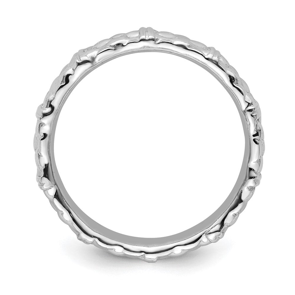 Sterling Silver Stackable Expressions Rhodium Ring Size -5