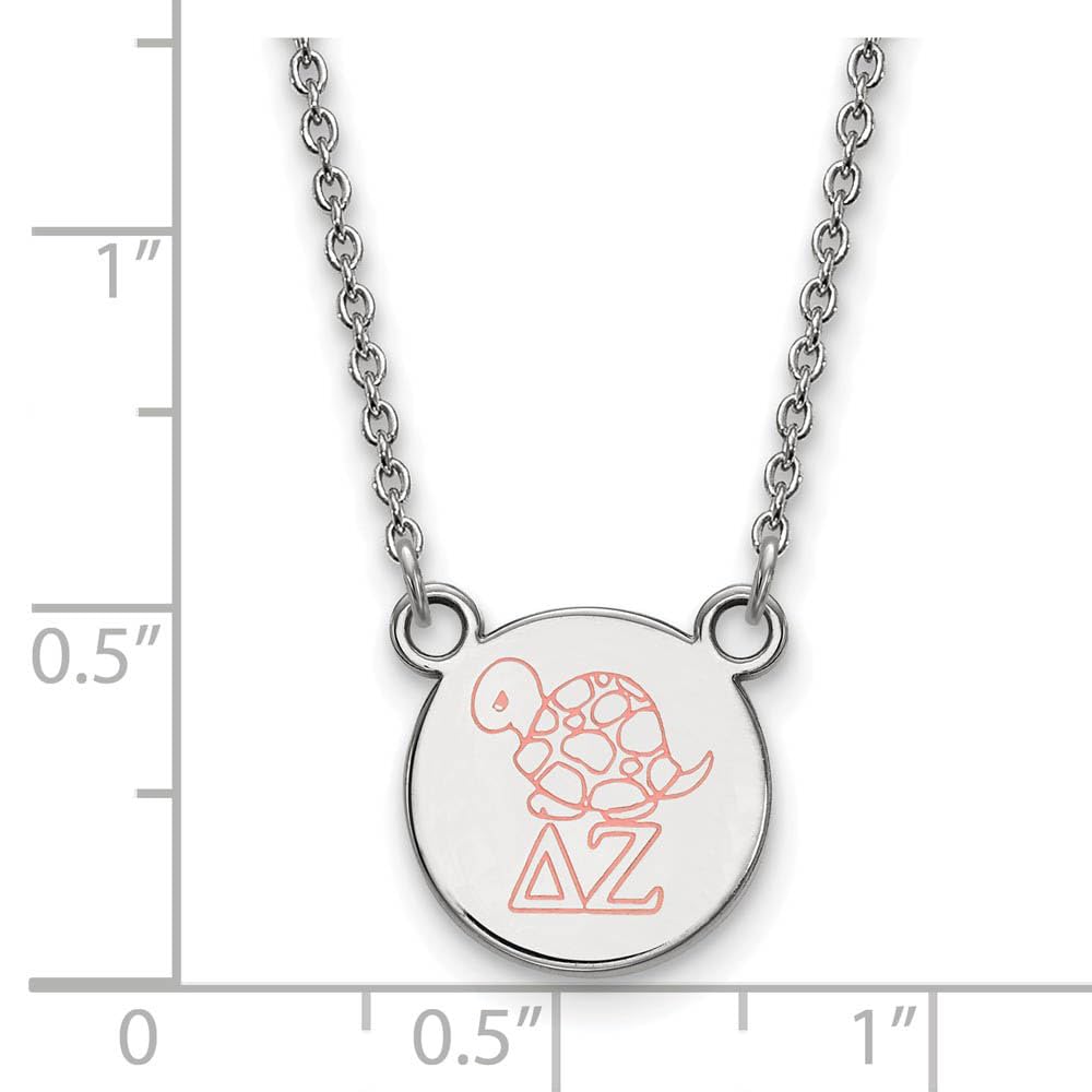 Sterling Silver 18in Official Licensed Greek Sororities Delta Zeta (??) XS Enamel Pendant w/Necklace