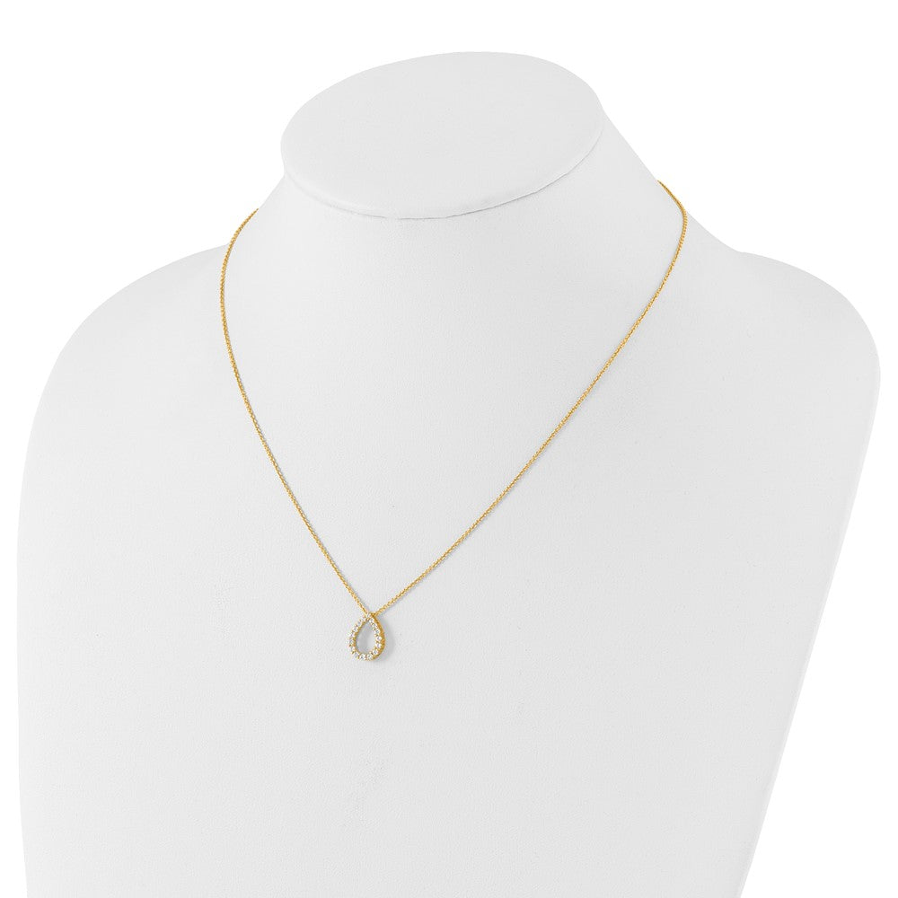 True Origin 14k 1/3 carat Lab Created Diamond VS DEF 18 inch Fancy Teardrop Necklace