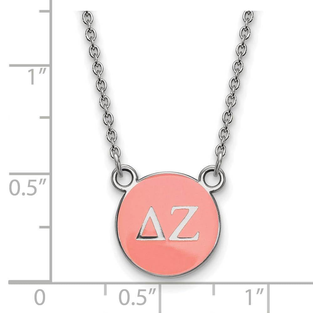 LogoArt Sterling Silver Delta Zeta Extra Small Enameled Pendant Necklace With 18 Inch