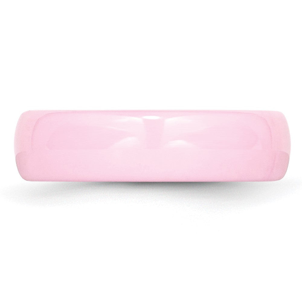 Ceramic Pink 6mm Polished Band Size - 5