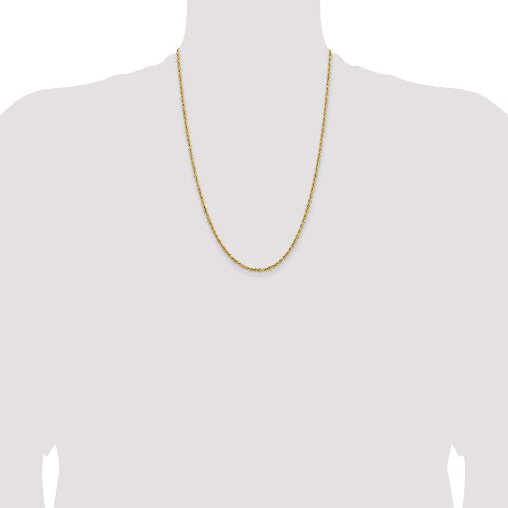 14k 2.3mm Lightweight D/C Rope with Lobster Clasp Chain