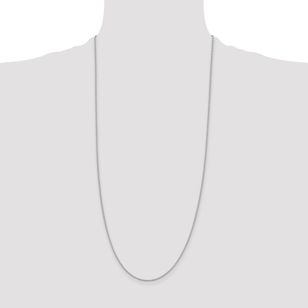Sterling Silver 1.5mm Beaded Chain 30 Inches