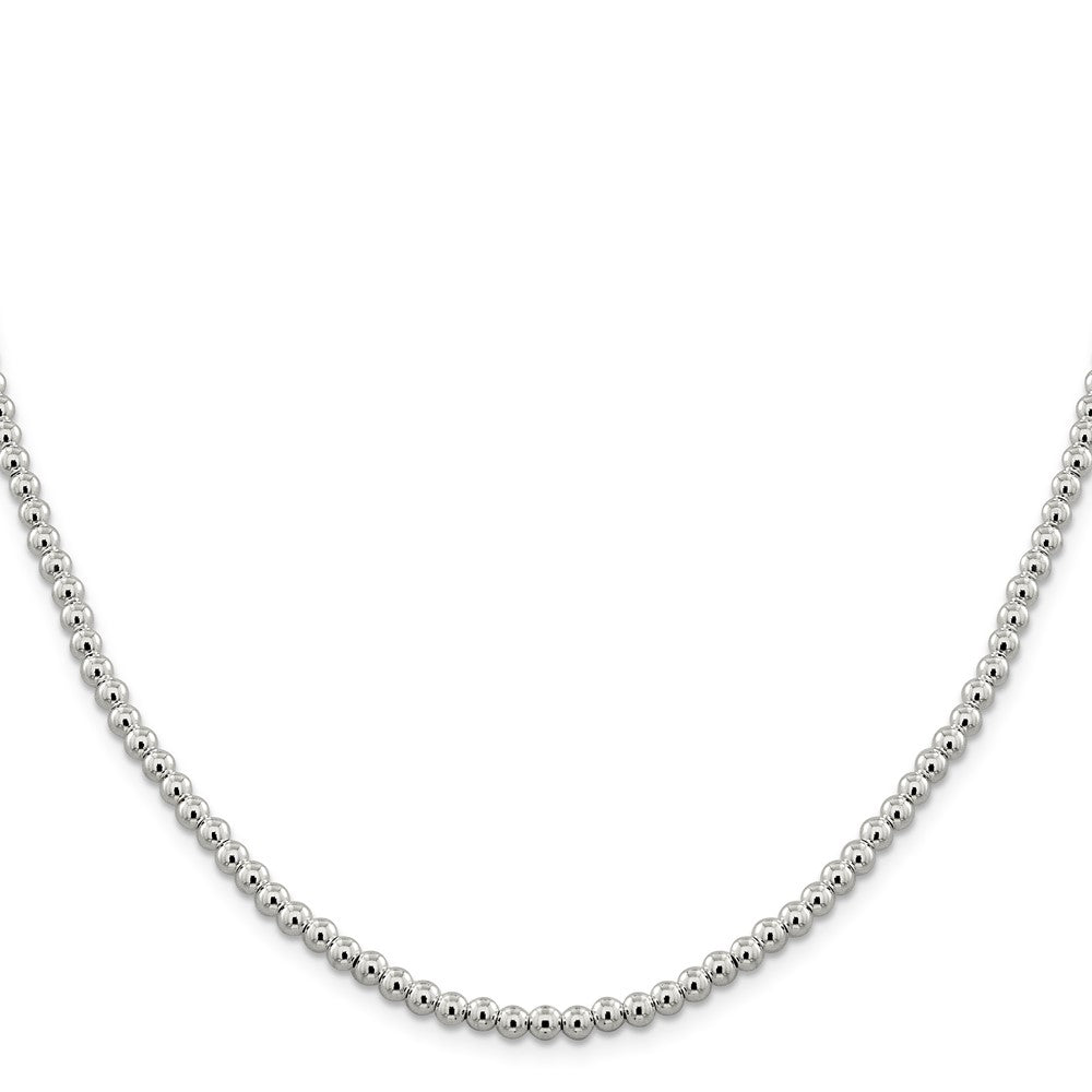 Sterling Silver 4mm Beads on Box Chain 16 Inches