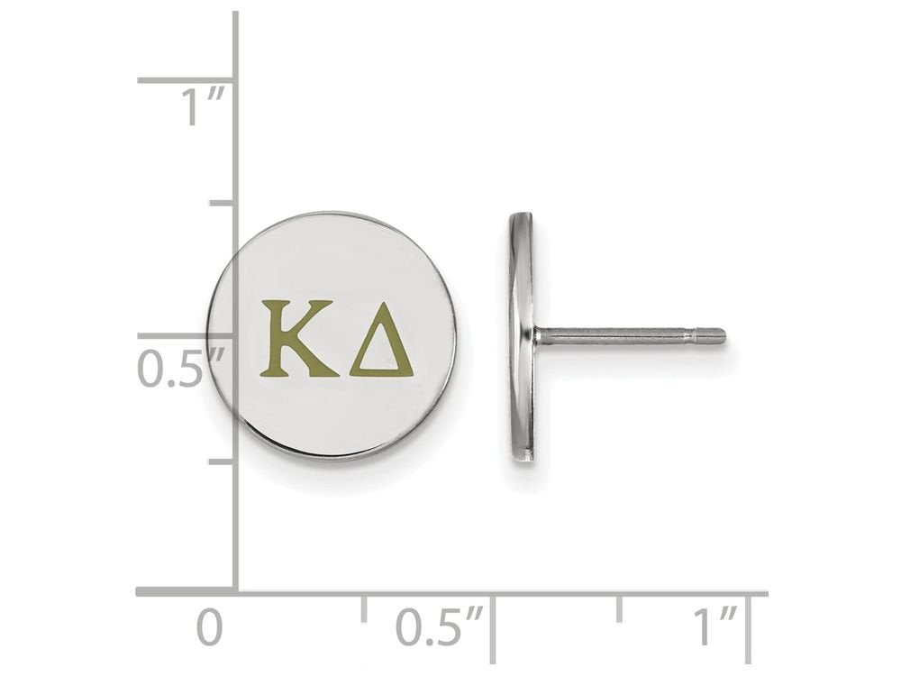 Sterling Silver Official Licensed Greek Sororities Kappa Delta (??) Enameled Post Earrings