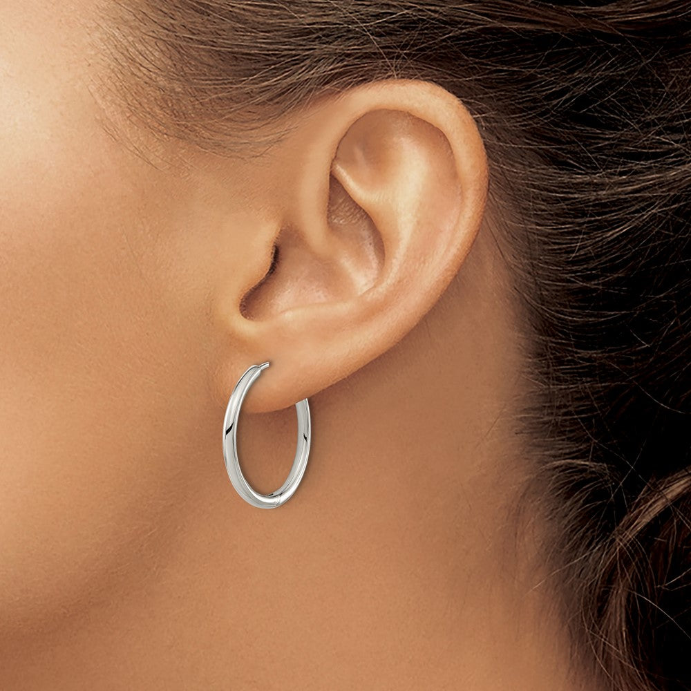 Titanium Polished 2.1mm Hinged Hoop Earrings