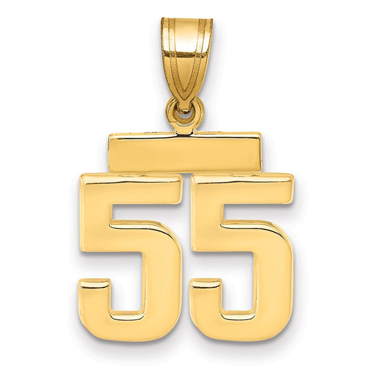 10k Small Polished Number 55 Charm