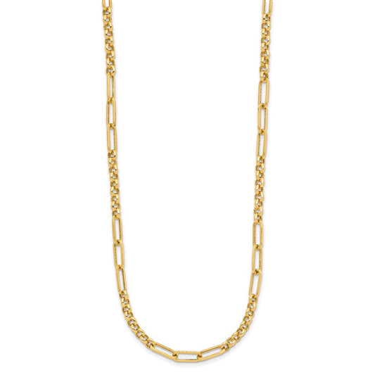 14K Polished Fancy Link Necklace
