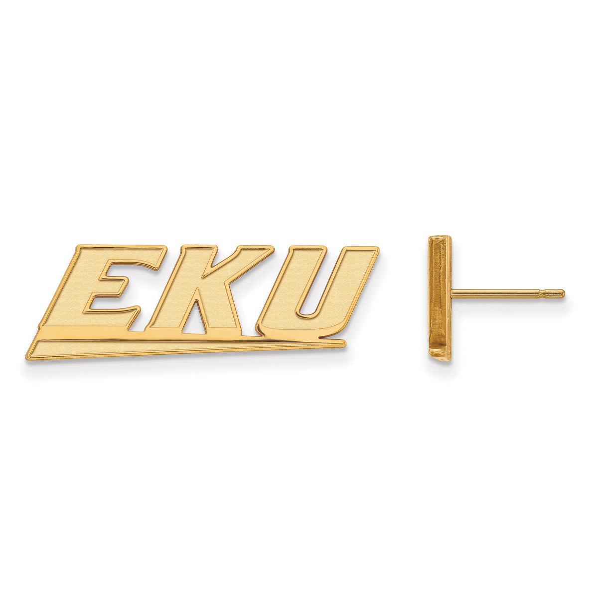 Sterling Silver w/ 14K Yellow Gold-Plated Official Licensed Collegiate Eastern Kentucky University (EKU) Small Post Earring