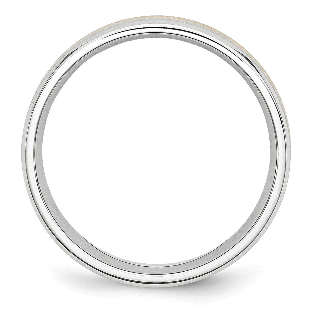 Cobalt 14k Gold Inlay Satin and Polished 6mm Band Size - 13