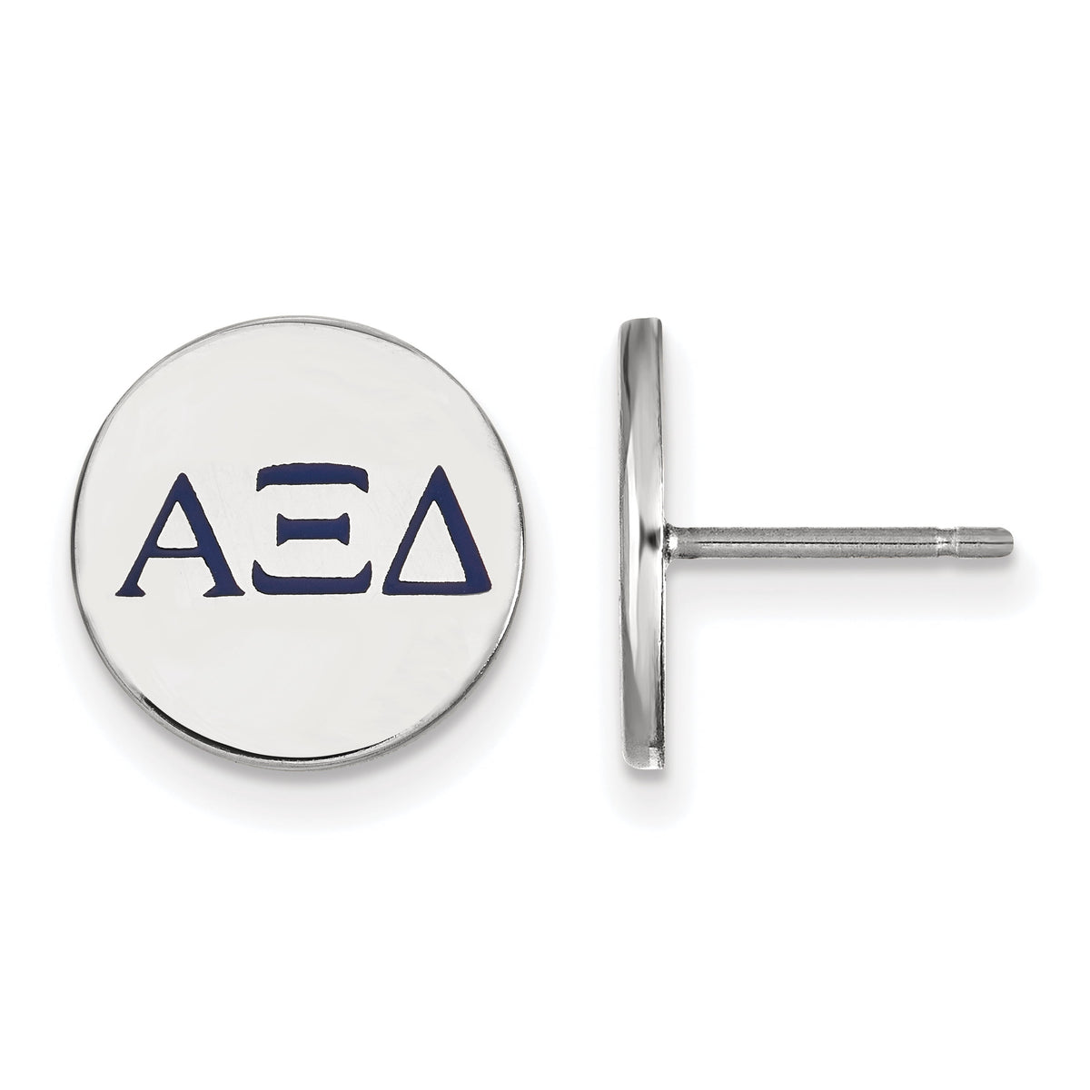 Sterling Silver Official Licensed Greek Sororities Alpha Xi Delta (???) Enameled Post Earrings