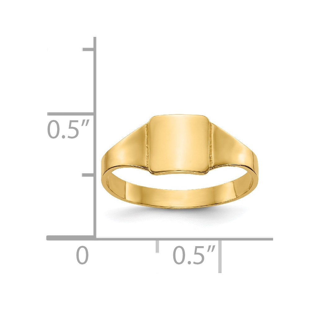 14k Polished Square Signet Baby Ring size 4