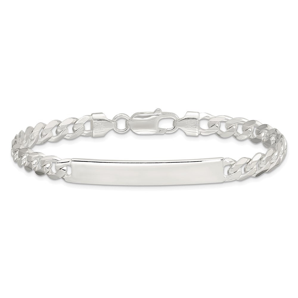 Sterling Silver Curb Link ID Bracelet 8 inches