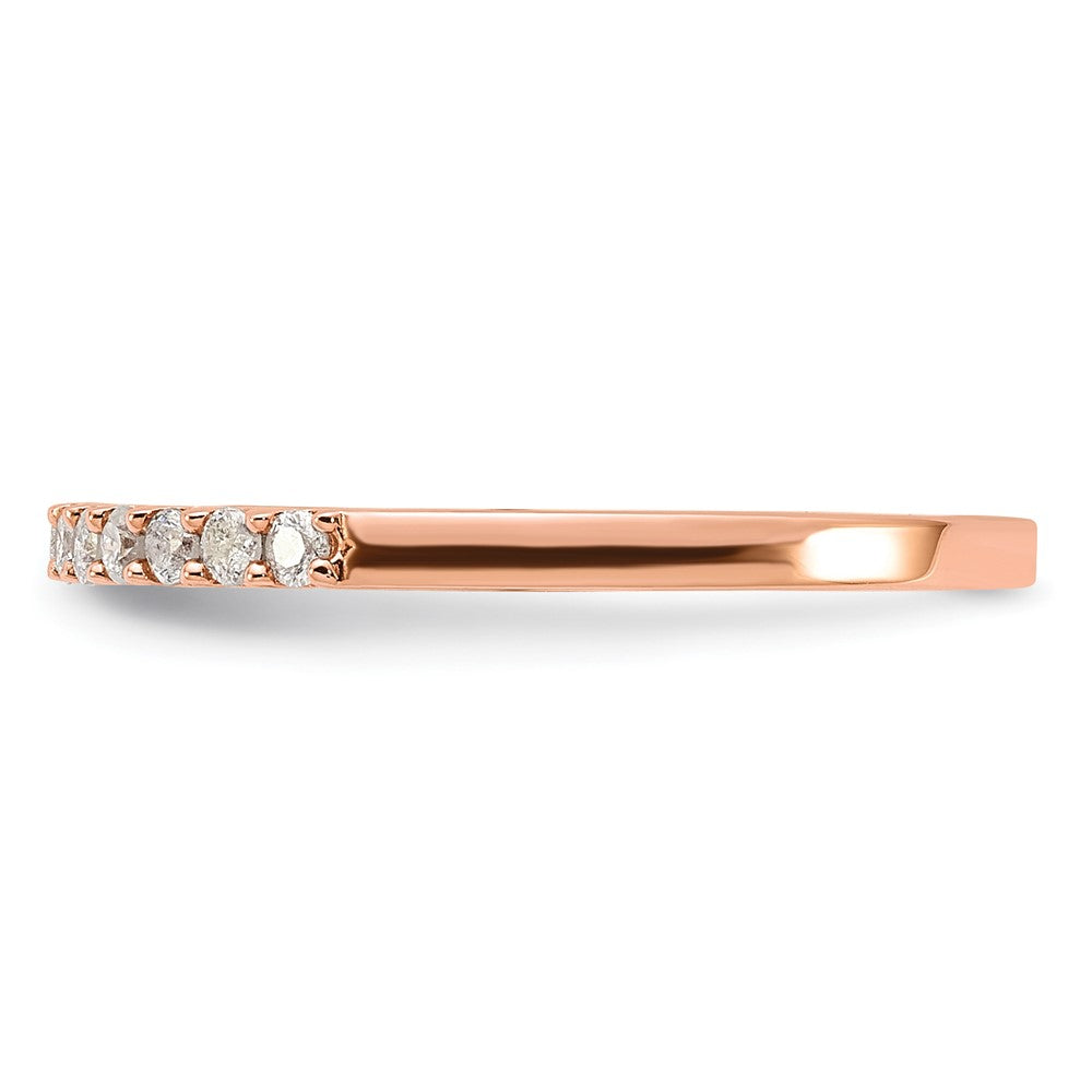 Sterling Silver Rose Tone Diamond Wedding Band