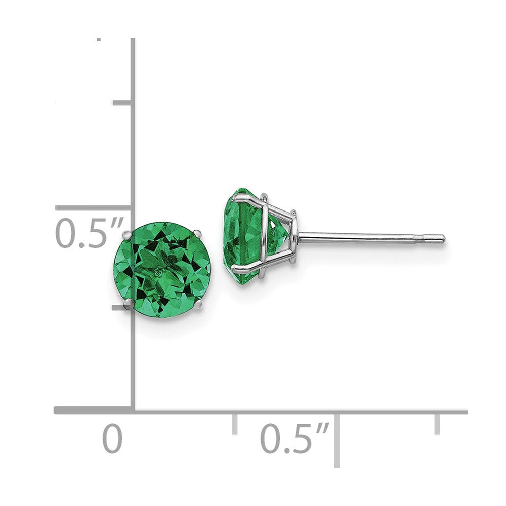 14kw Created Emerald Earrings