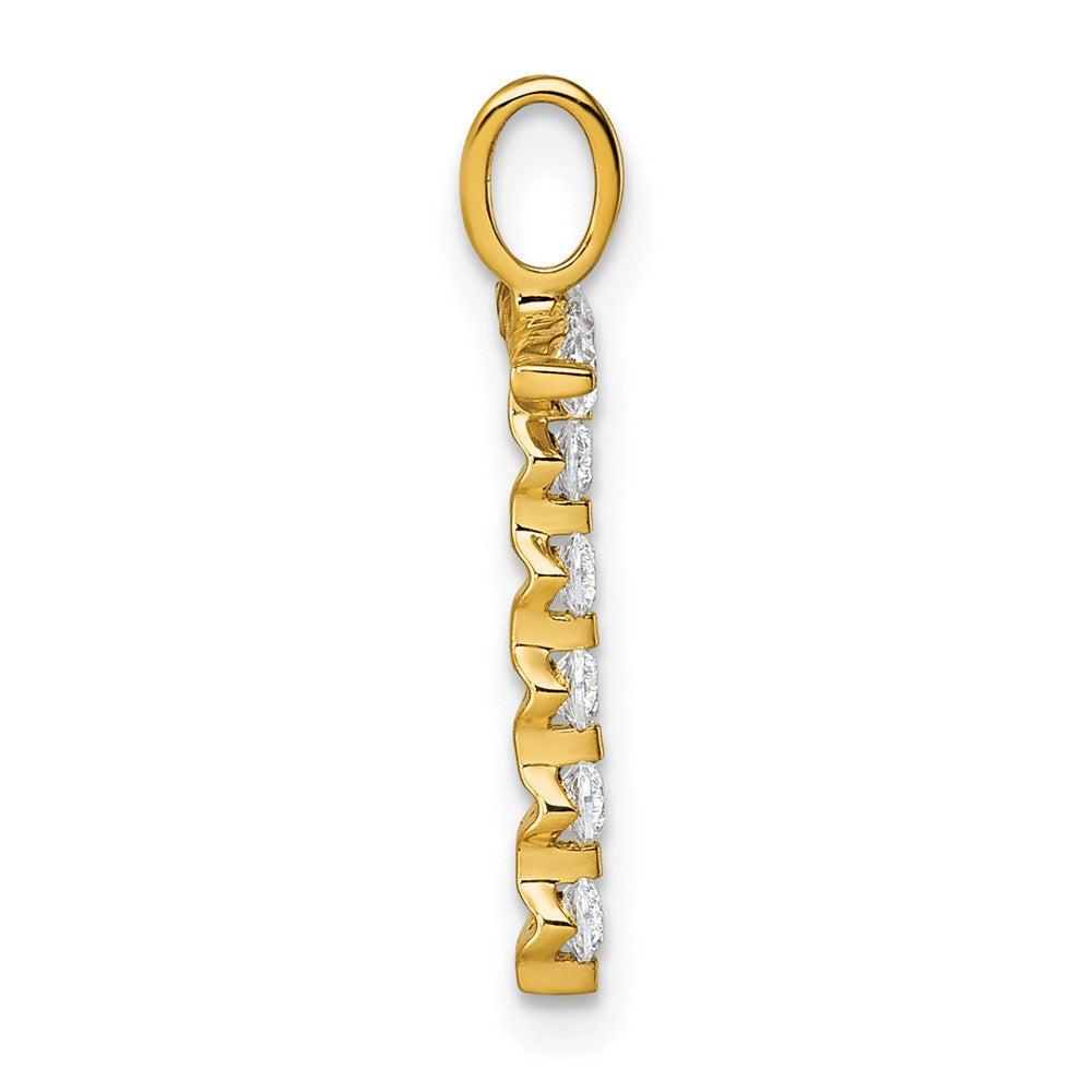 True Origin 14k 1/3 carat Lab Grown Diamond VS DEF Alphabet T Pendant