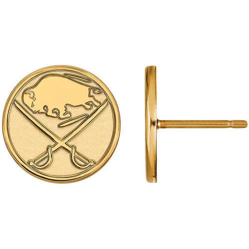 LogoArt Sterling Silver 14 Karat Gold-plated NHL Buffalo Sabres Small Post Earrings