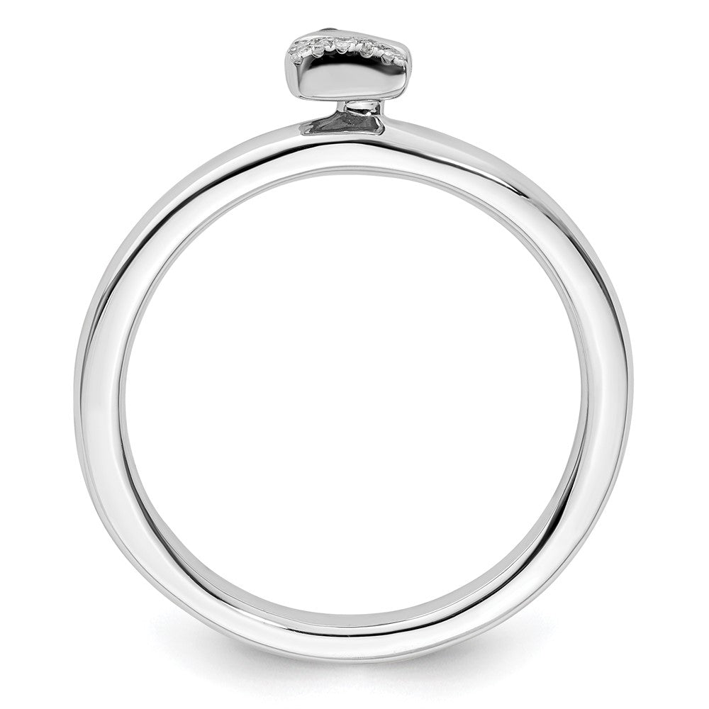 Sterling Silver Stackable Expressions Unicorn Diamond Ring Size -5