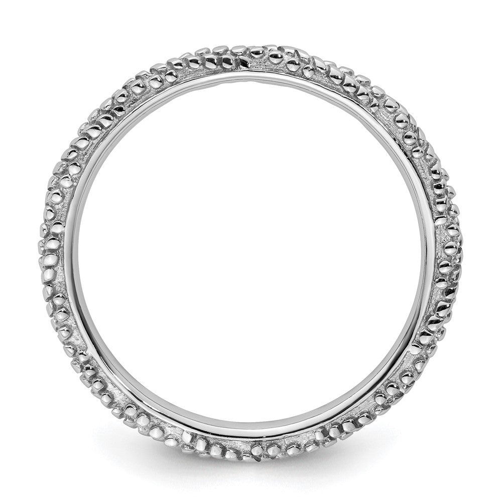 Sterling Silver Stackable Expressions Polished Textured Ring Size -6