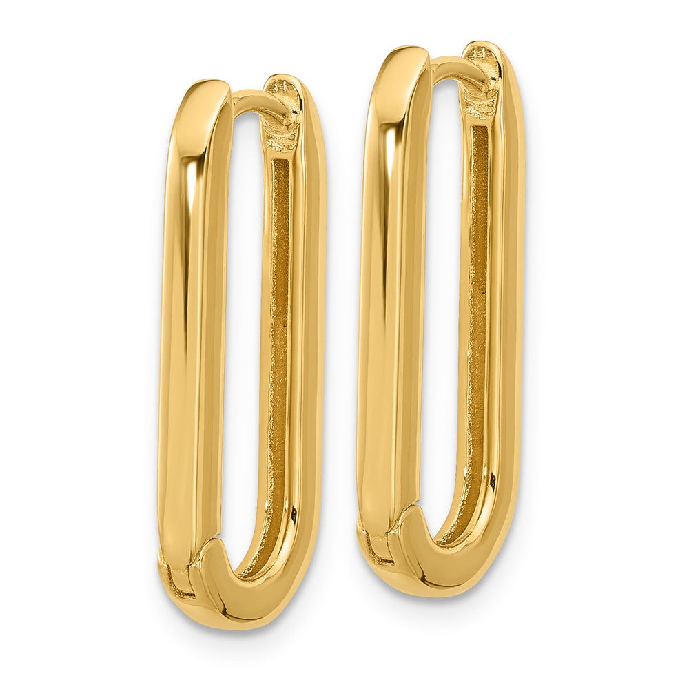 14K YG  2.5mm x 10.7mm x 20.5mm Rectangle Hoop Earring
