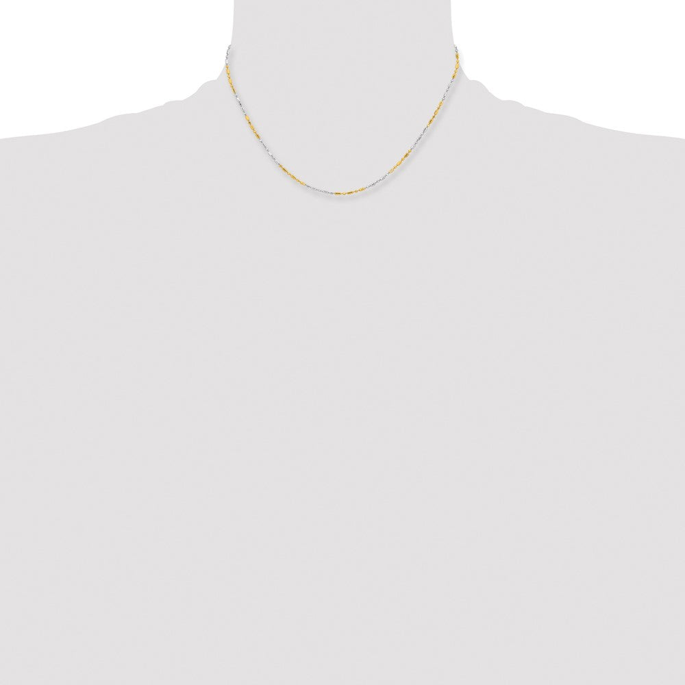 White & Yellow Rhodium over Brass 1.2mm Fancy Chain