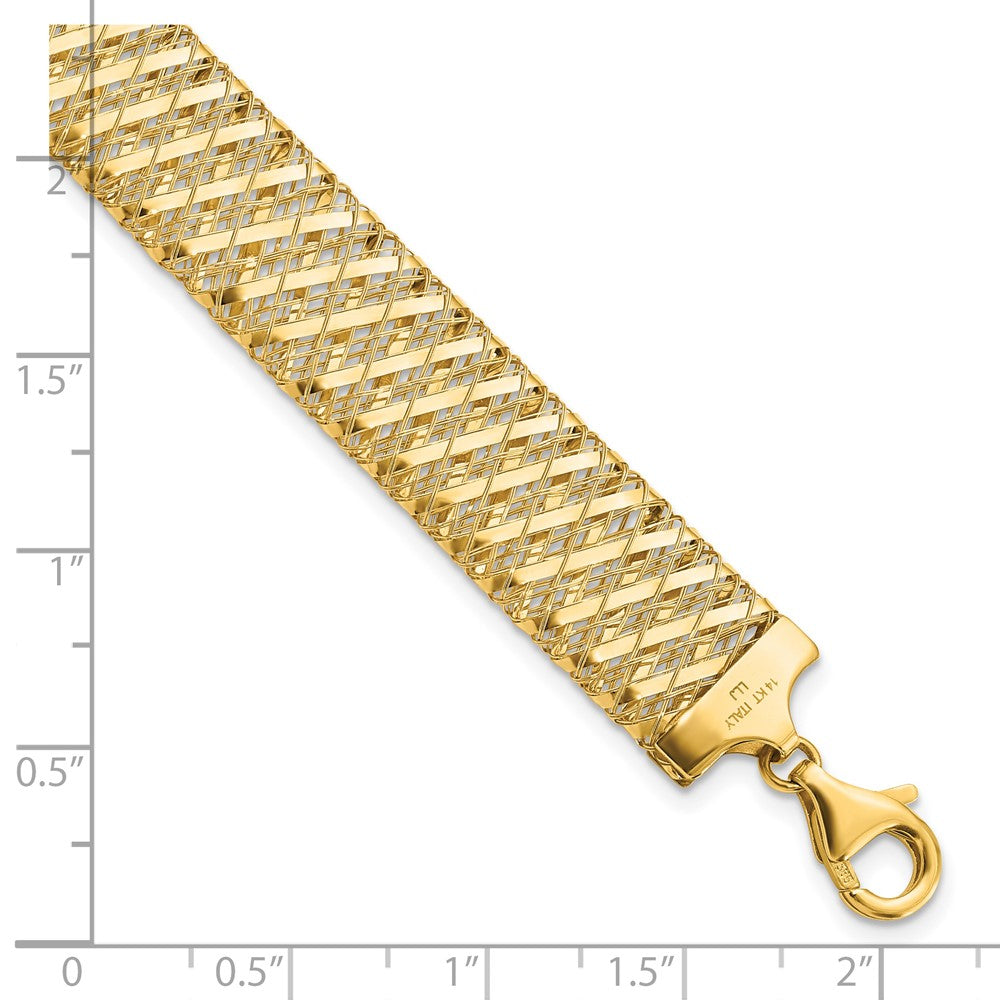 14K Fancy Stretch Bracelet 7.5  inches