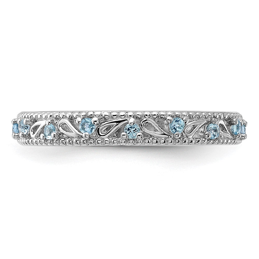 Sterling Silver Stackable Expressions Blue Topaz Ring