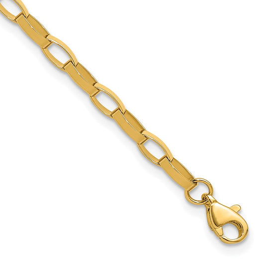 14K Polished Fancy Link with .5in ext. Bracelet 7.5  inches