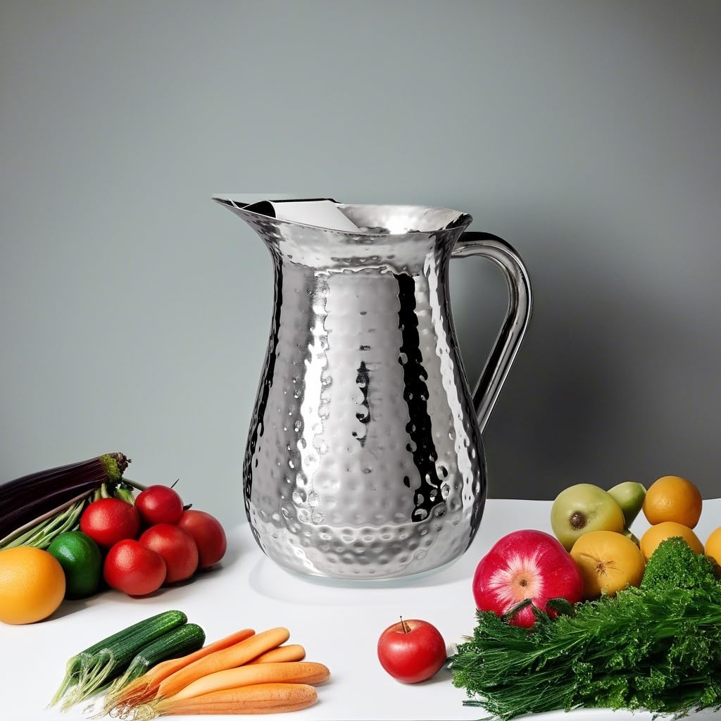 Leeber 72605 Hammered Pitcher With Ice Guard, 72 oz.
