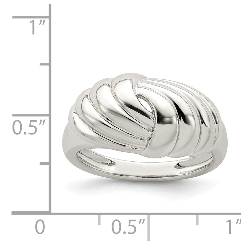 Sterling Silver Weaved Scalloped Ring