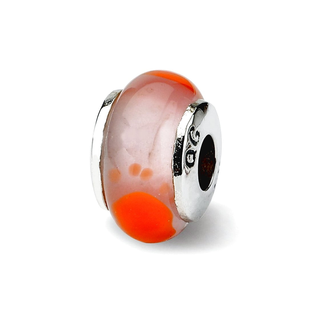 Sterling Silver Reflections Kids Orange Foot Mur.Glass Bead